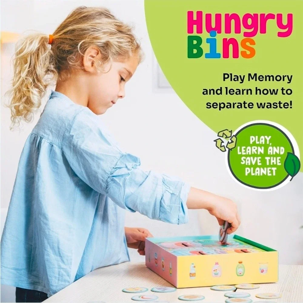 ADVENTERRA Hungry Bins - A Family Board Game About Recycling & Composting